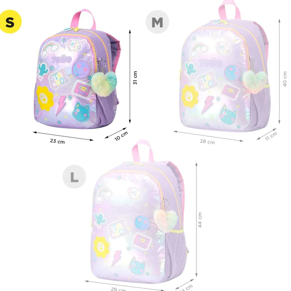 TOTTO - Mochila escolar pequeña Emojy