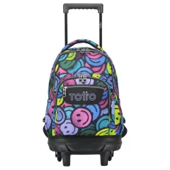 TOTTO - Mochila escolar pequeña ruedas emojis Resma