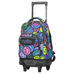 TOTTO - Mochila escolar pequeña ruedas emojis Resma