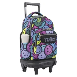 TOTTO - Mochila escolar pequeña ruedas emojis Resma