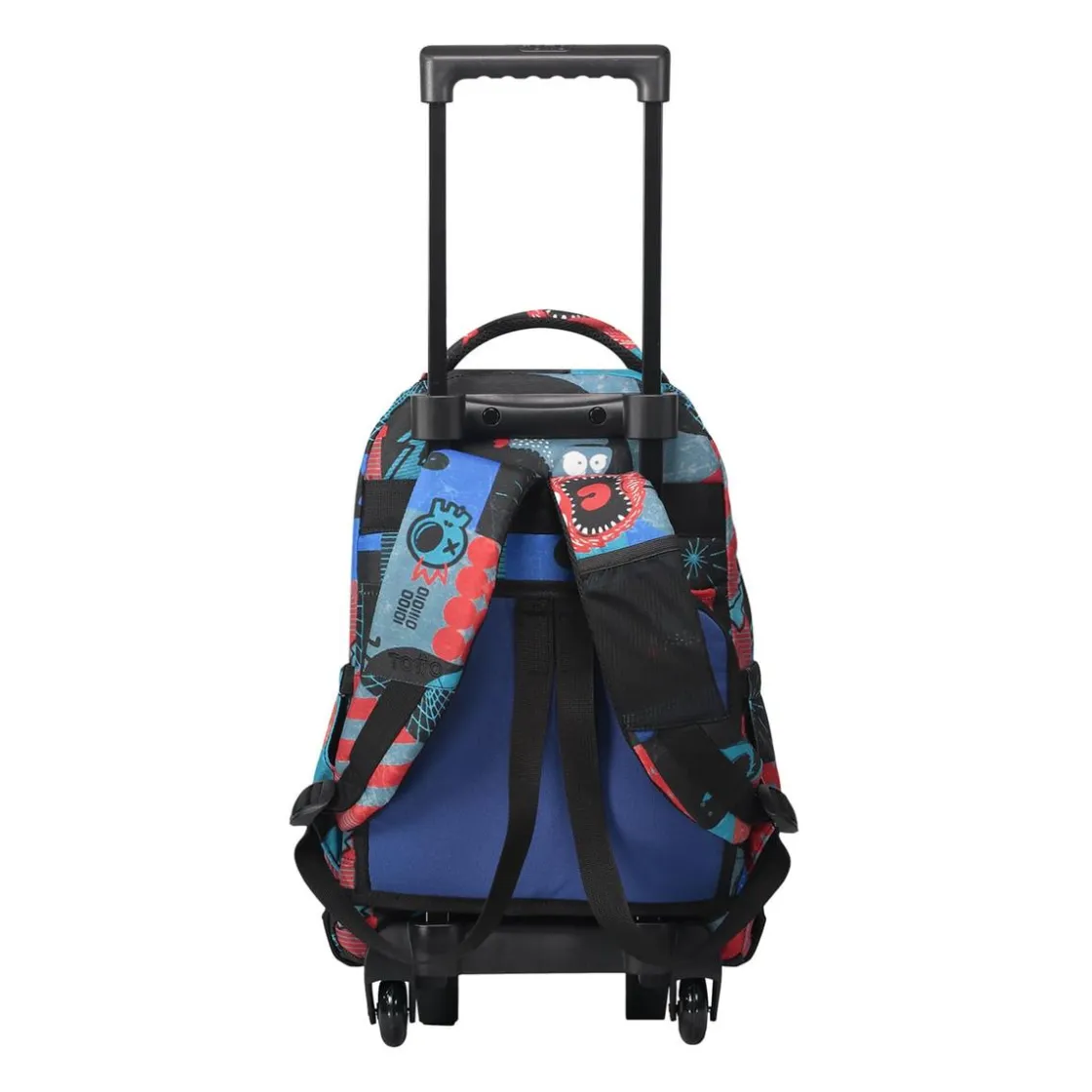 TOTTO - Mochila escolar pequeña ruedas cyber monstruos Resma
