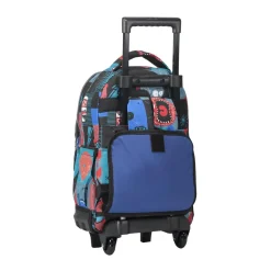 TOTTO - Mochila escolar pequeña ruedas cyber monstruos Resma