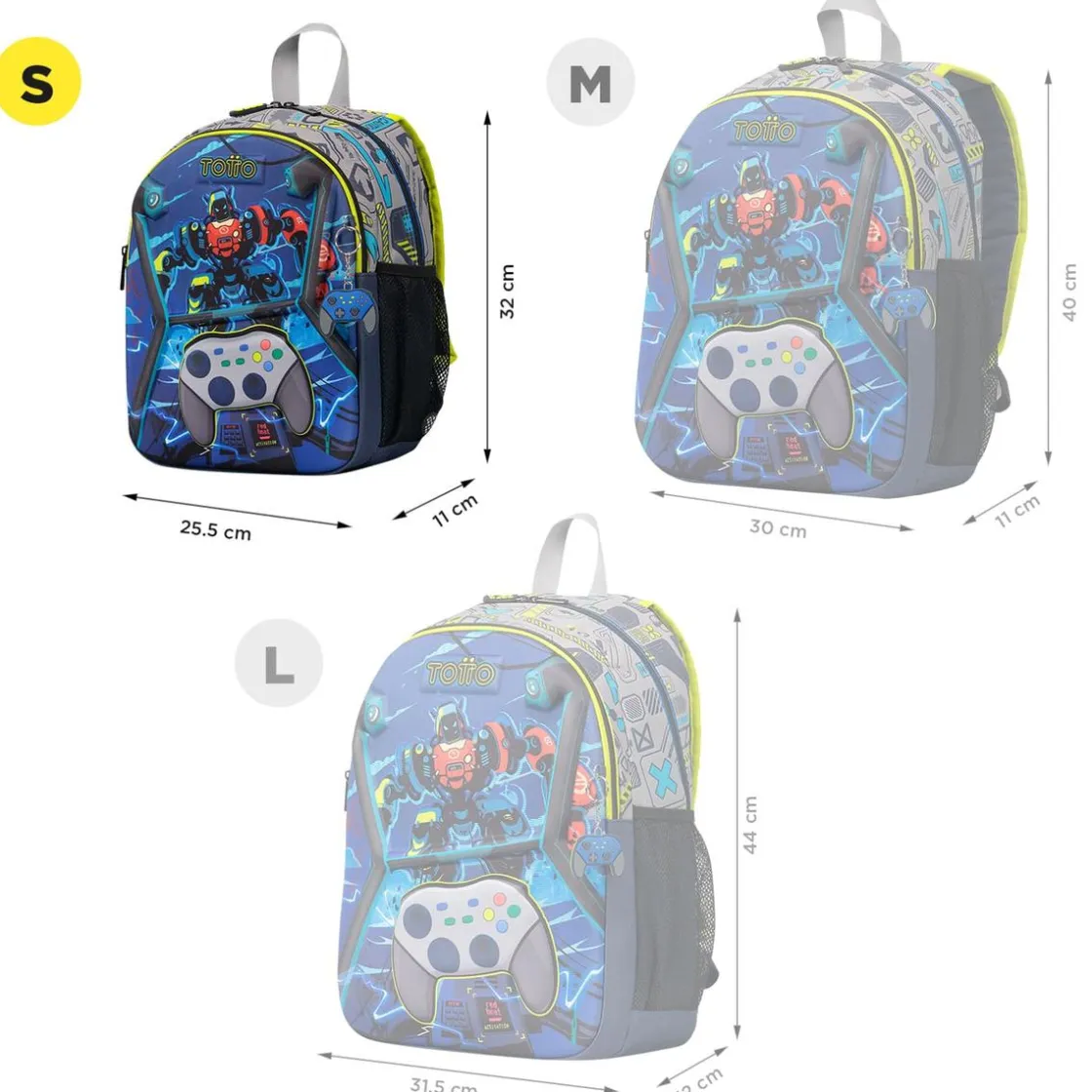 TOTTO - Mochila escolar pequeña Monark