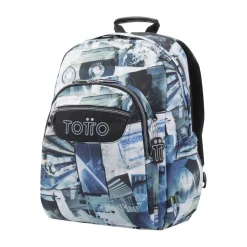 TOTTO - Mochila escolar postales y casetes Acuarela