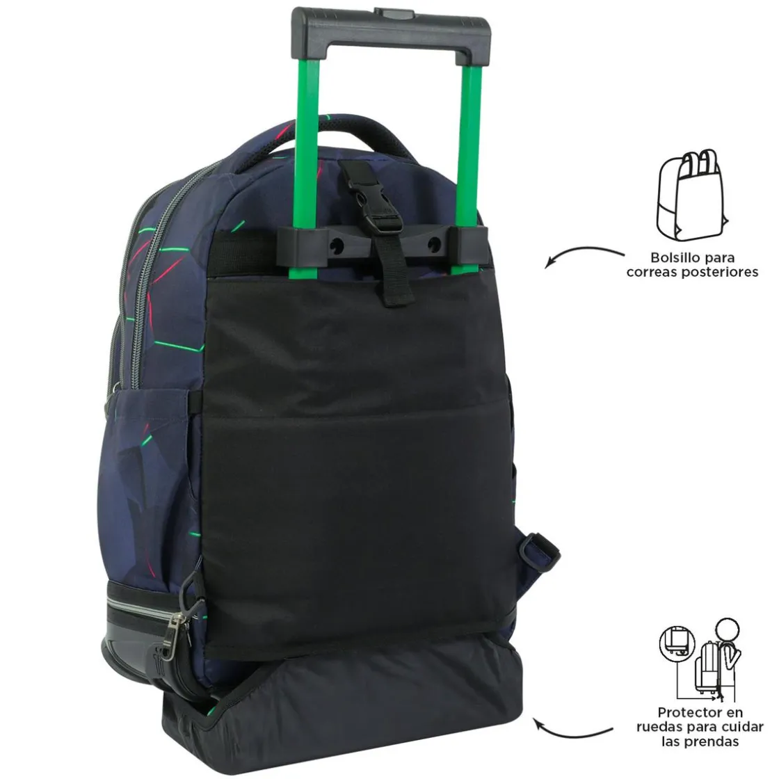 TOTTO - Mochila escolar ruedas desmontable fractal Tiza* Material Escolar