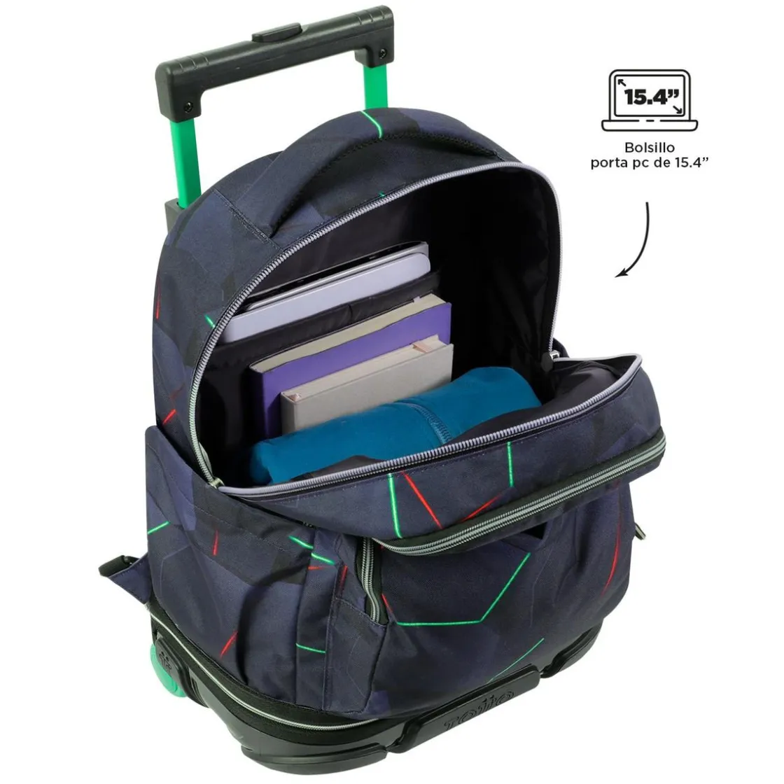 TOTTO - Mochila escolar ruedas desmontable fractal Tiza* Material Escolar