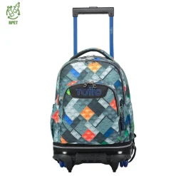TOTTO - Mochila escolar ruedas desmontable bloques Tiza* Material Escolar