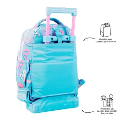 TOTTO - Mochila escolar ruedas desmontable corazones pintados Tiza* Material Escolar