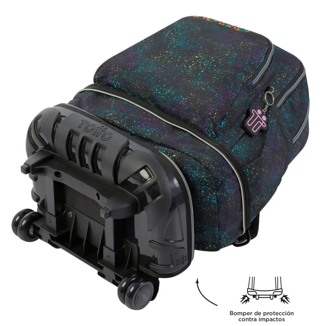 TOTTO - Mochila escolar ruedas desmontable salpicado color Tiza* Material Escolar