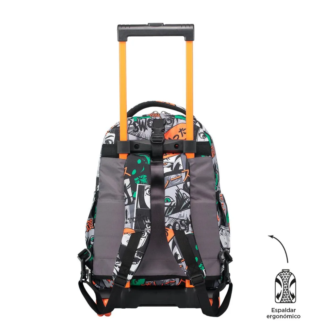 TOTTO - Mochila escolar ruedas desmontable manga Tiza* Material Escolar