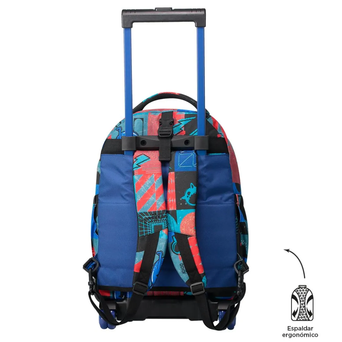 TOTTO - Mochila escolar ruedas desmontable cyber monstruos Tiza* Material Escolar