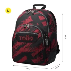 TOTTO - Mochila escolar tiza roja Crayoles* Material Escolar