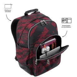 TOTTO - Mochila escolar tiza roja Crayoles* Material Escolar