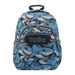 TOTTO - Mochila escolar tiburones Acuarela