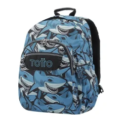TOTTO - Mochila escolar tiburones Acuarela