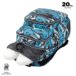 TOTTO - Mochila escolar tiburones Crayoles* Material Escolar