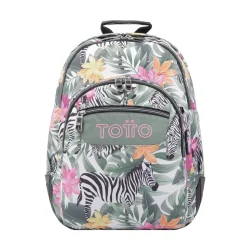TOTTO - Mochila escolar tropical cebras Crayoles* Material Escolar