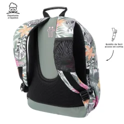 TOTTO - Mochila escolar tropical cebras Acuarela* Material Escolar