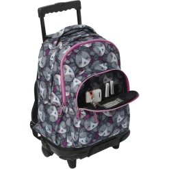 TOTTO - Mochila Renglones con ruedas Kitten Rose