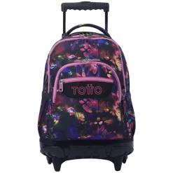 TOTTO - Mochila Renglones con ruedas - Flower Galaxy