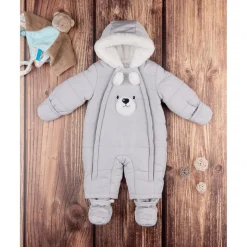 Prenatal Traje de nieve de nailon para niño gris