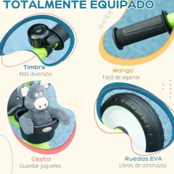 AIYAPLAY Triciclo con timbre y cesta Verde