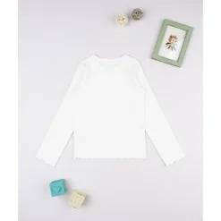 Prenatal T-shirt blanca de niña manga larga