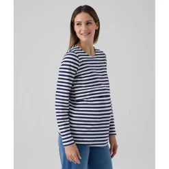 Prenatal T-shirt de lactancia rayas blancas y azules