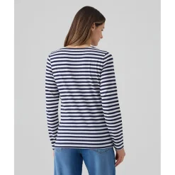 Prenatal T-shirt de lactancia rayas blancas y azules