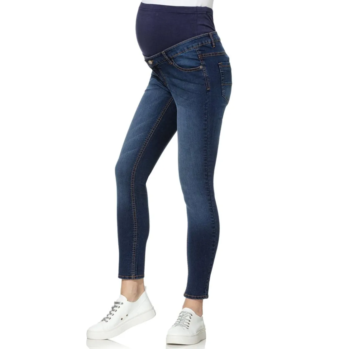 Prenatal Vaqueros premamá en denim elástico con banda alta en la cintura