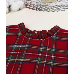 Prenatal Vestido niña tartán rojo con cremallera trasera