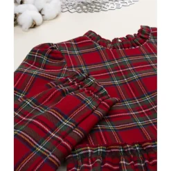 Prenatal Vestido niña tartán rojo con cremallera trasera