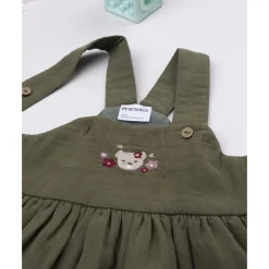 Prenatal Vestido pichi verde con bordado para niña