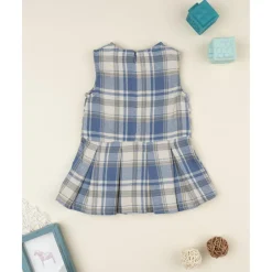 Prenatal Vestido sin mangas tartán azul y beige para niña