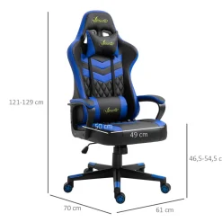 Homcom Vinsetto - Silla Gaming azul-negro