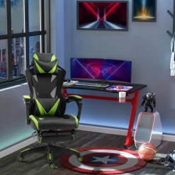 Homcom Vinsetto - Silla Gaming ergonómica verde-negro