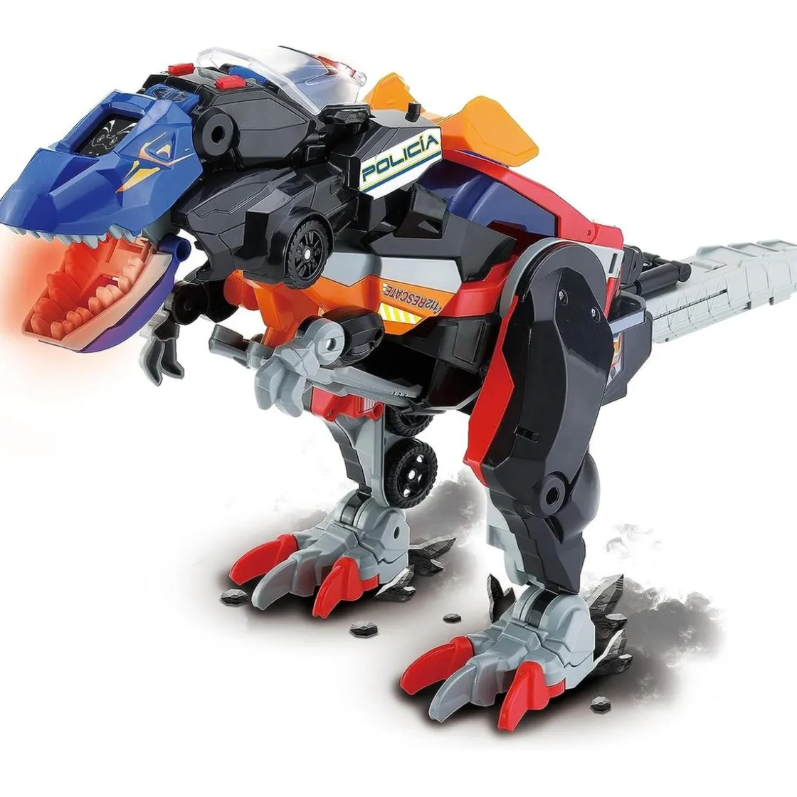 VTECH - Dinosaurio Switch&Go con bomberos y vehículos Mega T-Rex ㅤ
