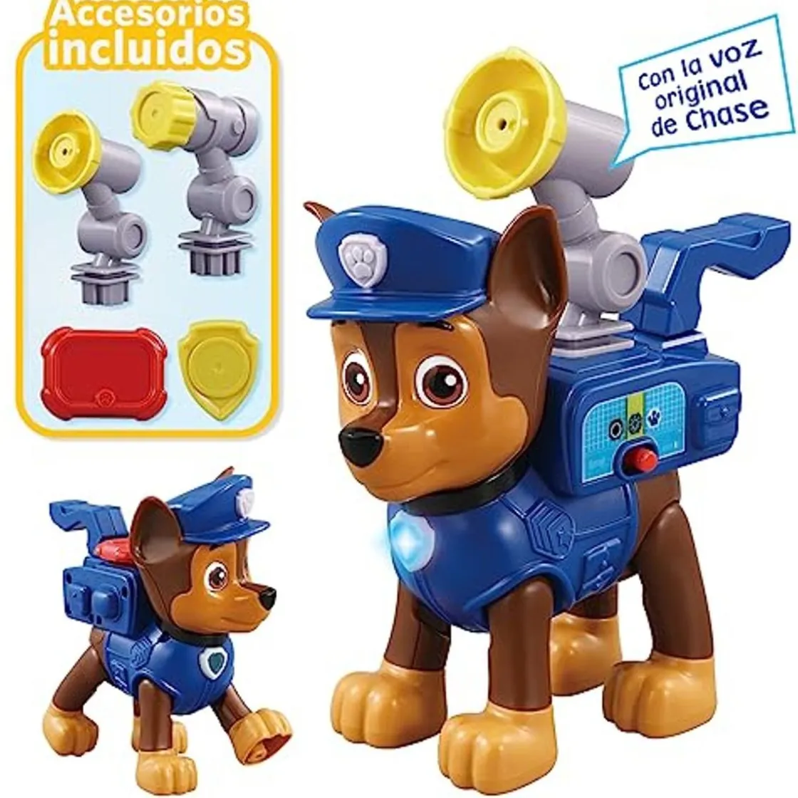 VTECH - Mascota interactiva Chase* Coleccionables Y Mini Mundos