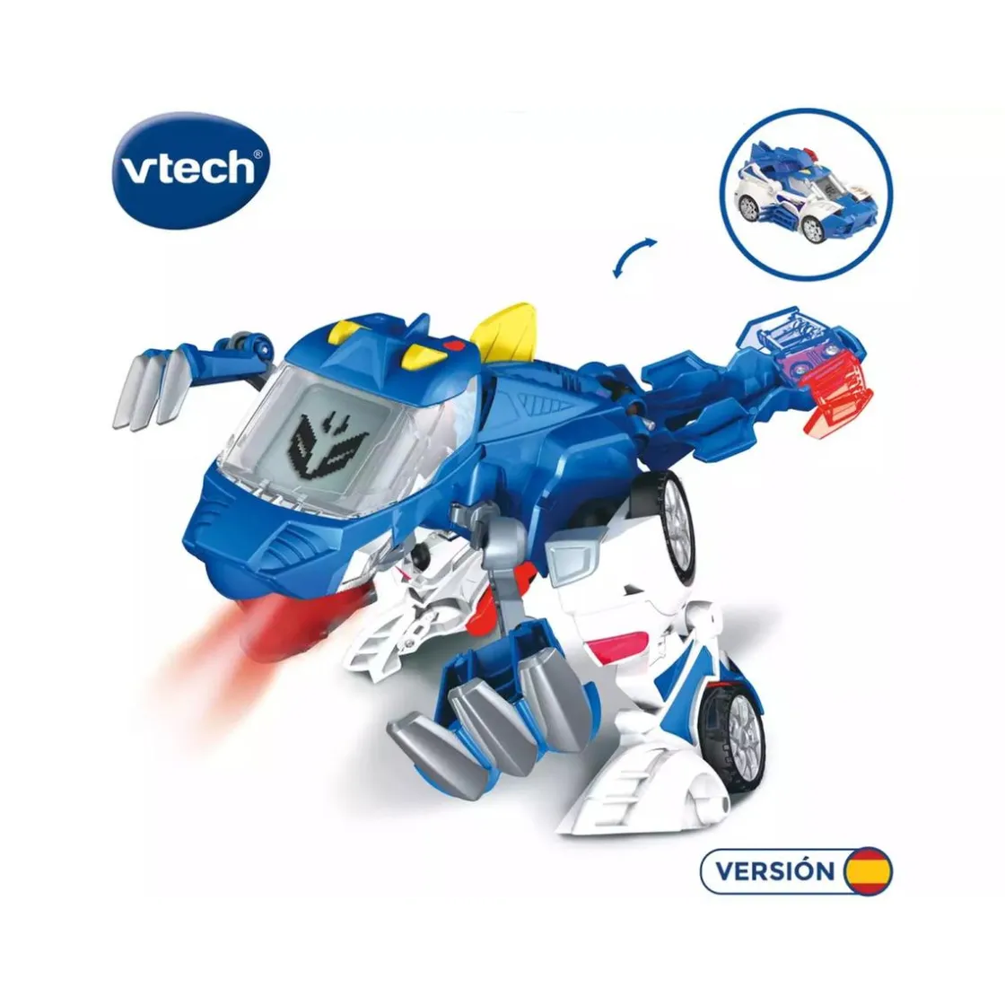 VTECH - Switch & Go Dinos Patrulla, tericinosaurio coche de policía transformable ㅤ